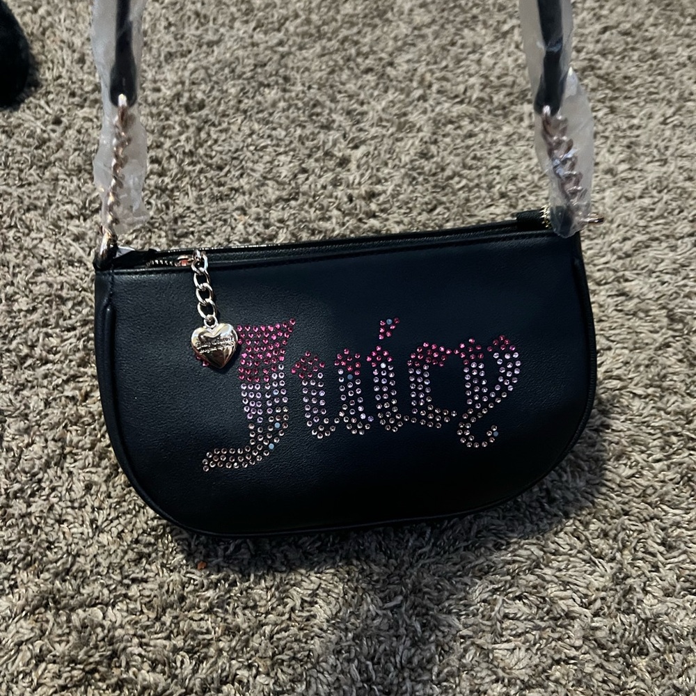 Juicy Couture Black and Pink Shoulder Bag